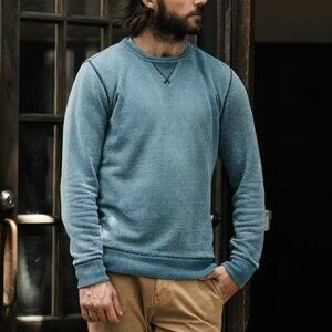 Men's Faherty Long Sleeve Birdseye Crew Neck Sweatshirt
